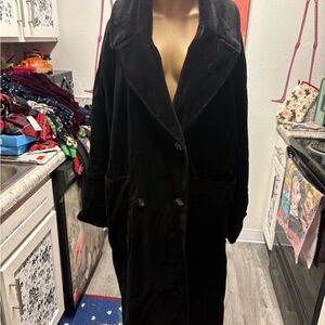 Vintage Spiegel Black Velvet Long Opera Coat Size 10